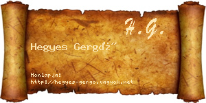 Hegyes Gergő névjegykártya